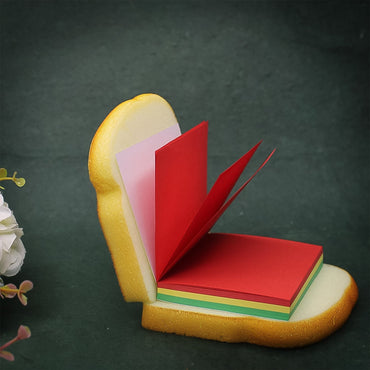 SandwichPad: Bread Sandwich-Shaped Memo Pad with Pocket-Size Design & Lipstick Pen for Fun Note-Taking