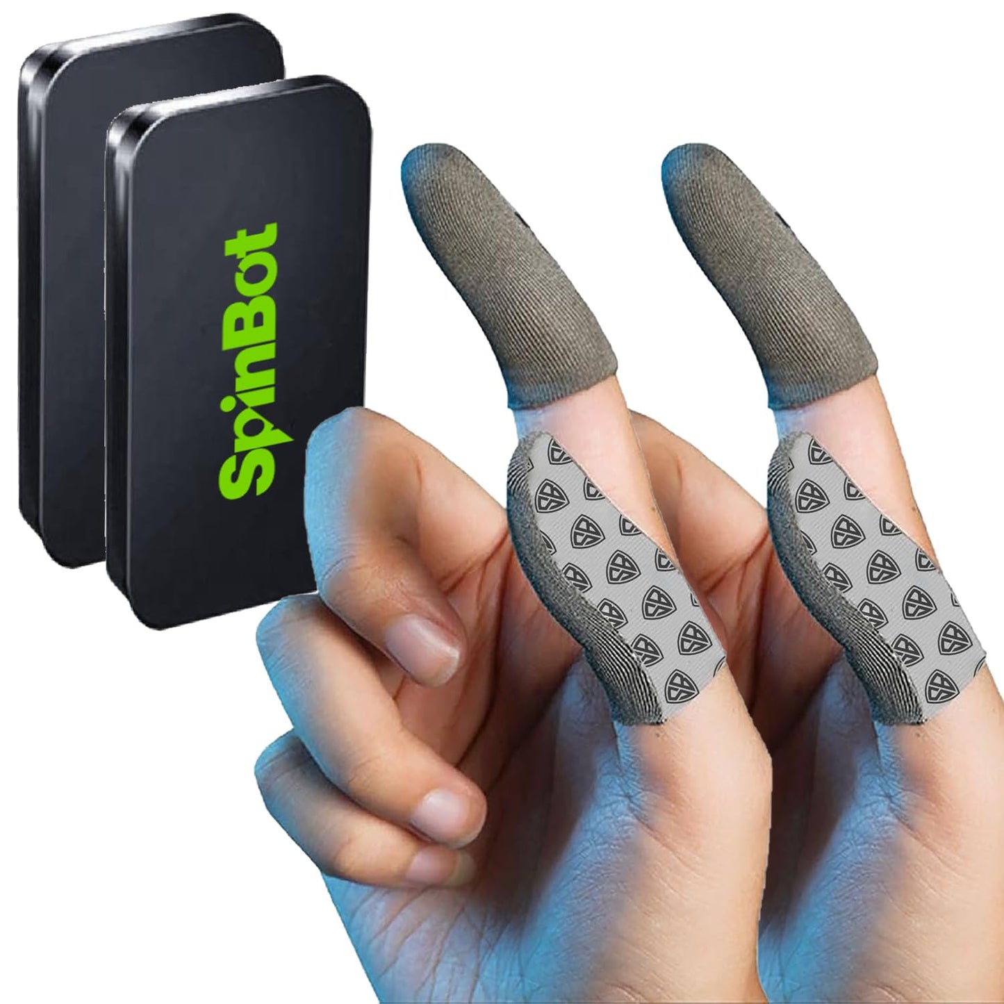 SpinBot Silver-Cloth Thumb & Finger Sleeves for Pubg, Free Fire, COD Mobile,etc