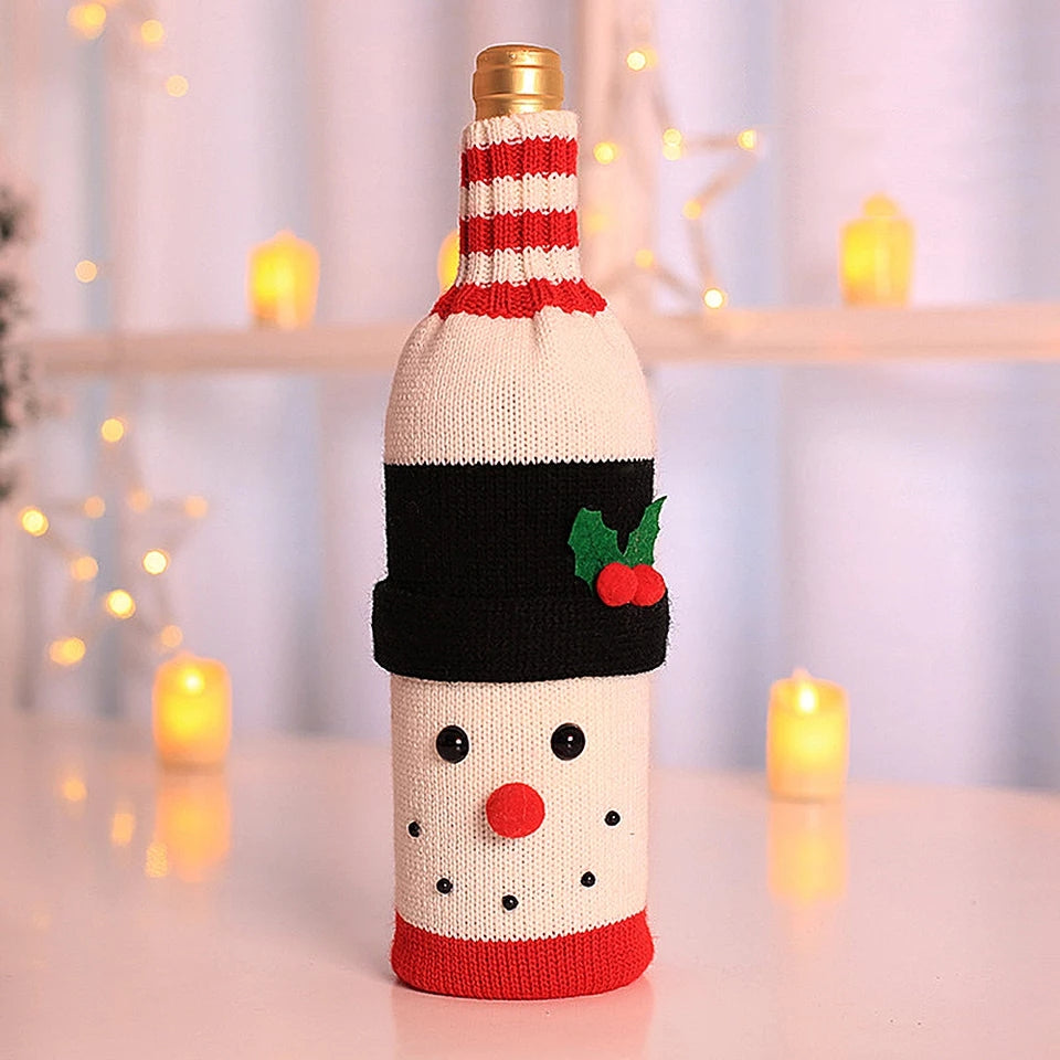 Christmas Knit Wine Bottle Cover (Set Of 2)
