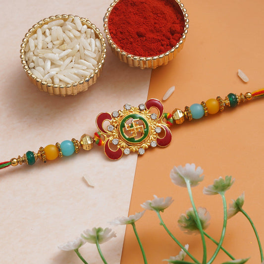 Webelkart New Rakhi for brother Rakhi Set Rakhee for Gifts For Brother Lumba Rakhi For Bhabhi Rakhi With Roli Chawal Rakhi Sets lumba rakhi|Latest Rakhi collection|Set The Joyous Tone