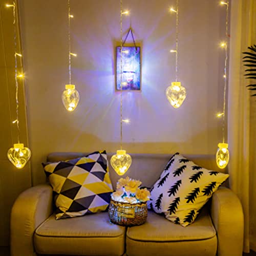LoveGlow Heart Hanging 12 LED Lights – Romantic String Light Decor