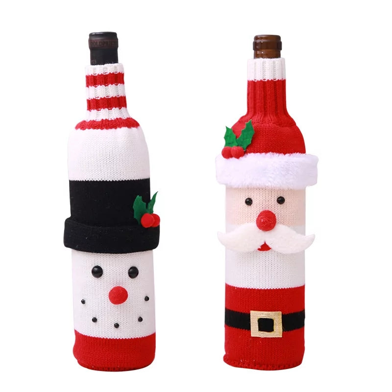 Christmas Knit Wine Bottle Cover (Set Of 2)