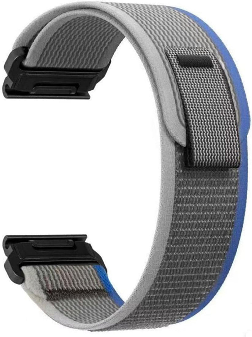 Zitel Band for Garmin Fenix 8 47mm, 7/7 Pro, 6/6 Pro, 5/5 Plus, Epix Pro/Gen 2 47mm, Forerunner 965/955/945/935, Nylon 22mm Sports Strap - Blue/Grey