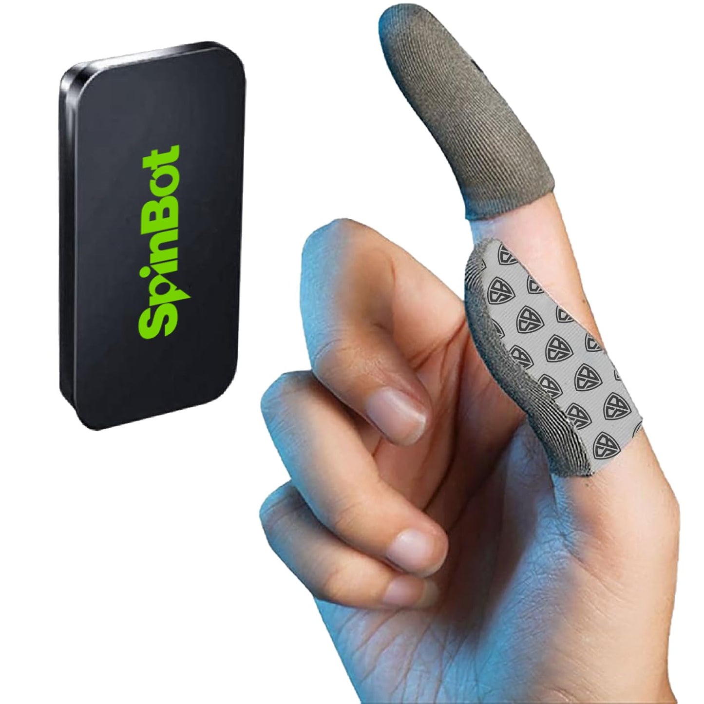 SpinBot Silver-Cloth Thumb & Finger Sleeves for Pubg, Free Fire, COD Mobile,etc