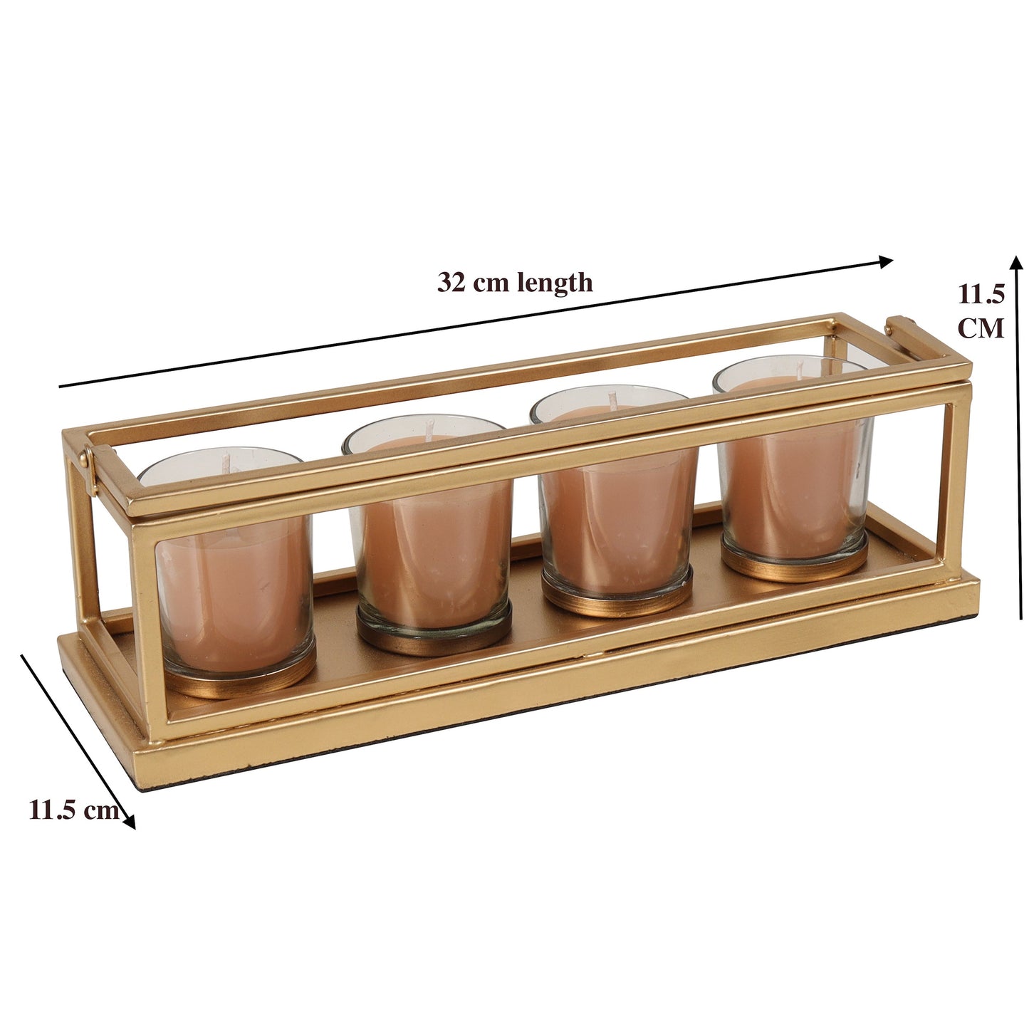 Votive Candle Stand with Scented Candles (Set of 4)