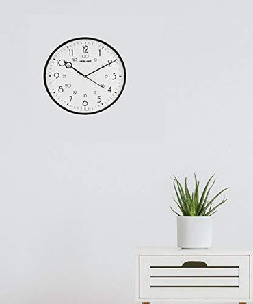 Webelkart Plastic Wall Clock (Black, 12 x 2 x 12 Inch)