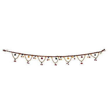 Webelkart Pompom and Beads Handmade Door Toran for Door Home Decoration and Diwali Decoration (Multicolored)- 38 Inch