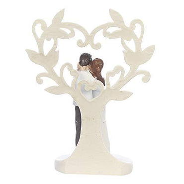 Webelkart Ceramic Cute Romantic Valentine Love Couple Sitting Statue, 16cm, White, 1 Piece