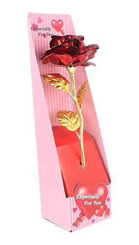 Webelkart Artificial Roses (Red, Gold, 1 Piece)