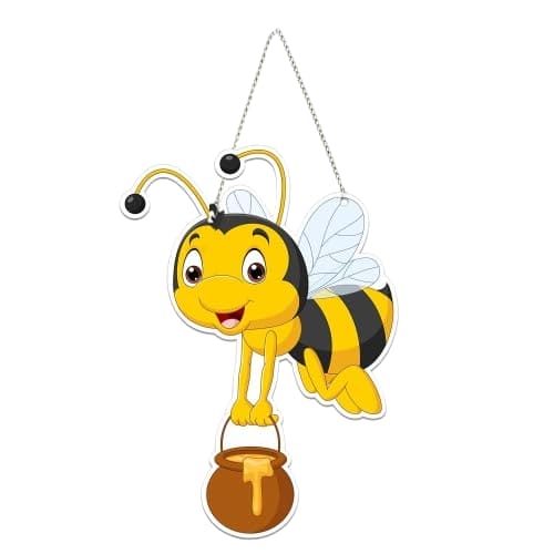 Webelkart Premium Decorative Honey Bee Wall Hanging Wooden Art Decoration Item for Living Room | Bedroom | Home Decor | Gifts | Quotes Decor Item | Wall Art for Hall | MDF Wall Sculpture (10"X7")