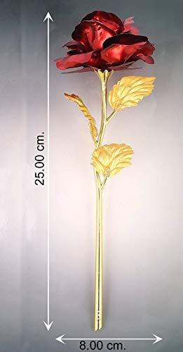 Webelkart Artificial Roses (Red, Gold, 1 Piece)