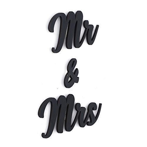 JaipurCrafts Designer Mr. & Mrs. MDF Cutout Ready to Hang Home Décor Wall Art -2.50" x 5", 2.50"x1.40", 2.50 x 6