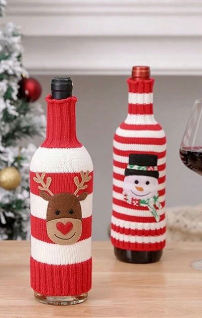 SNOWMAN WINE BOTTLE COVER(SET OF 2)