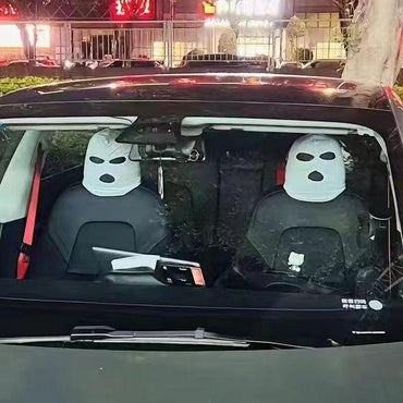 Mugz: Car Seat Mask Headrest Covers (Set of 2) – Universal Fit for Car Interiors, Powerful Decoration & Headrest Protection