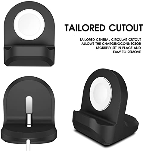 Zitel Charger Stand for Apple Watch 49mm, 46mm, 45mm, 44mm, 42mm, 41mm, 40mm, 38mm, All Series Silicone Nightstand Mode