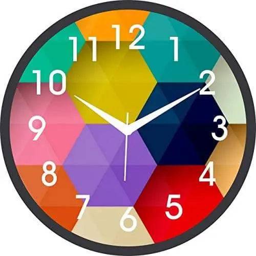 JaipurCrafts Plastic Wall Clock (Black and Blue, 2 X 12 X 12 Inch)