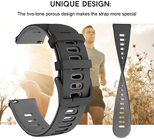 Zitel Band for Garmin Forerunner 245/Music, 645/Music, 165, 55, 158, Vivoactive 5/3, Venu Sq/Venu 2 Plus, 20mm Straps