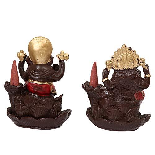 JaipurCrafts Premium Lord Laxmi Ganesha Smoke Fountain Showpiece for Diwali Poojan (Set of 2)