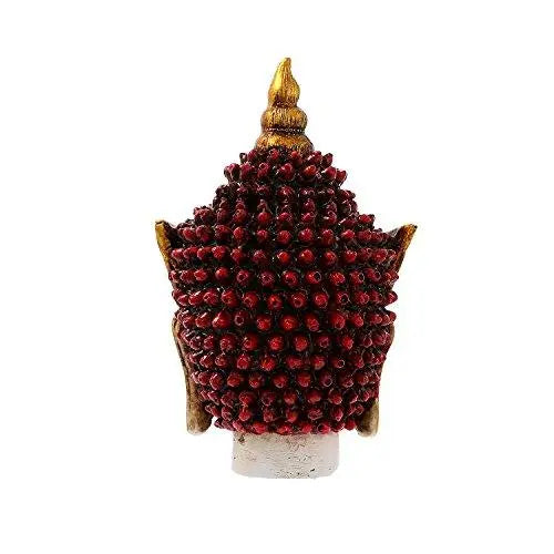 JaipurCrafts Golden and Red Handcrafted Gautam Buddha Polyresin Showpiece (17 cm x 10.40 cm x 12.70 cm, Black)