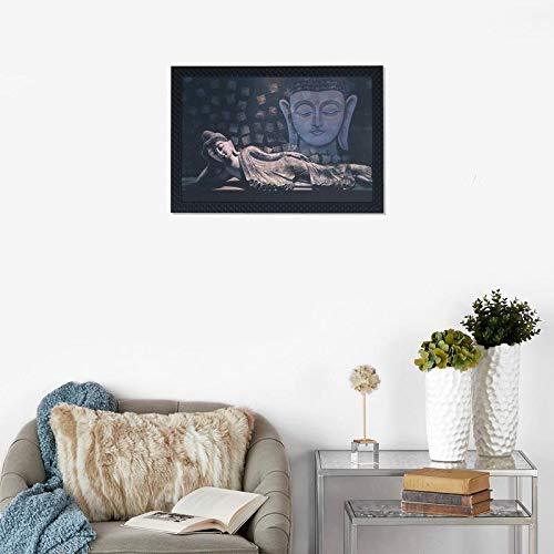 JaipurCrafts Gautam Buddha Large Framed UV Digital Reprint Painting (Wood, Synthetic, 36 cm x 51 cm)