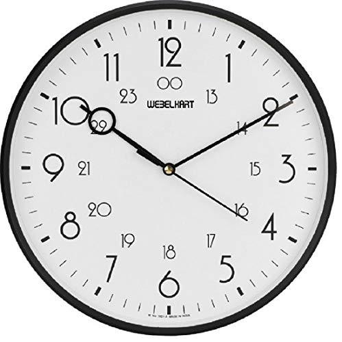Webelkart Plastic Wall Clock (Black, 12 x 2 x 12 Inch)