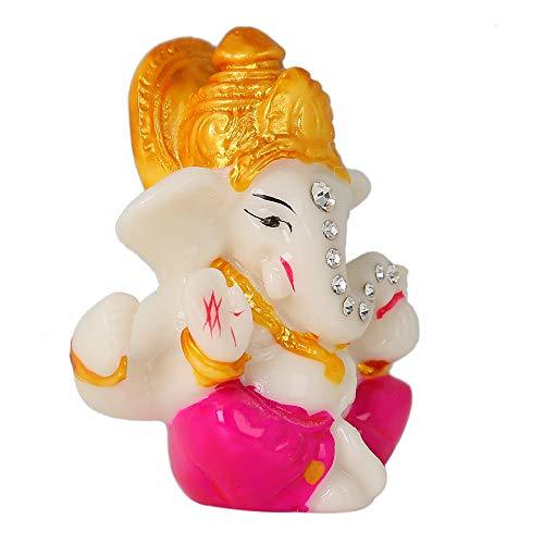 JaipurCrafts Polyresin Ganesha Car Dashboard Idol, 2.50 Inch, Multicolour, 1 Piece