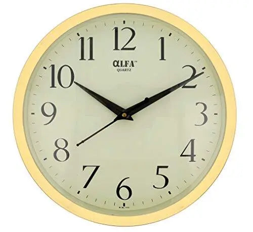 JaipurCrafts WebelKart Plastic Quartz Wall Clock with White Dial and Silver Rim Of Size 32x32x2cm(Gold)