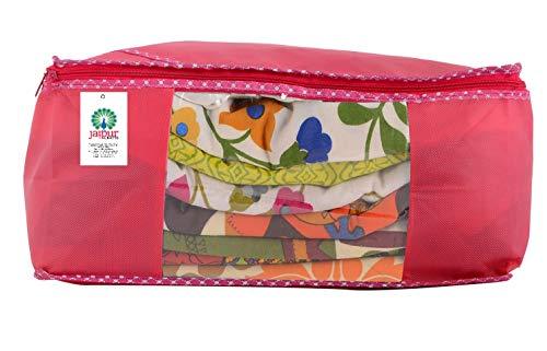 JaipurCrafts 12 Pieces Non Woven Saree Cover Set, Pink (40 x 30 x 20 cm)