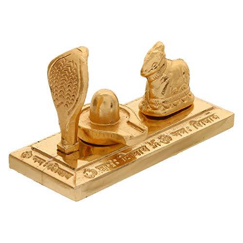 Webelkart Premium Gold Plated Shiv Parivar with Shivling and Shri Nandi
