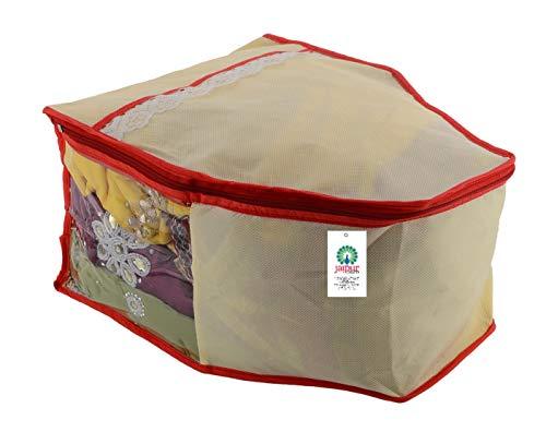 JaipurCrafts 3 Piece Non Woven Blouse Cover Set, Beige (39 cm x 27 cm x 20 cm)