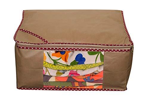 JaipurCrafts 12 Pieces Non Woven Saree Cover Set, Beige (45 x 35 x 22 cm)