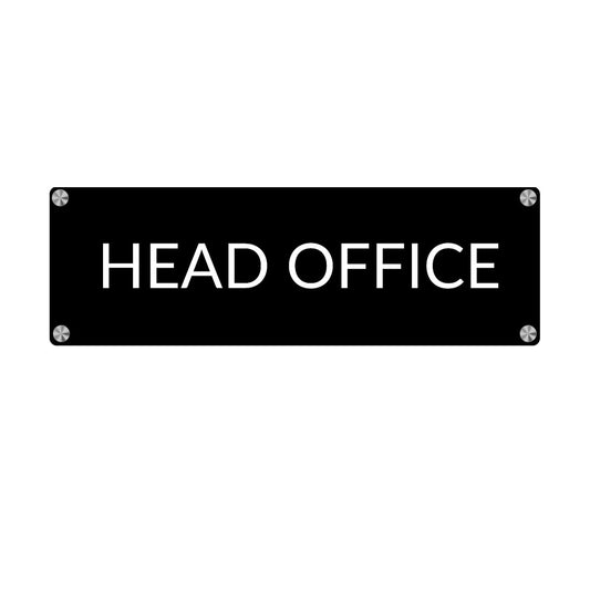 Webelkart Premium Acrylic HEAD OFFICE Name Plate for home and office entrance door, Name Plates for commercial Spaces - 9 x 3 inches