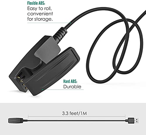 Zitel Charger for Garmin Forerunner 35 35J 64 230 235 630 645, 735XT, Lily, Approach G10 S20, Vivomove HR - USB Charging Cable 100cm
