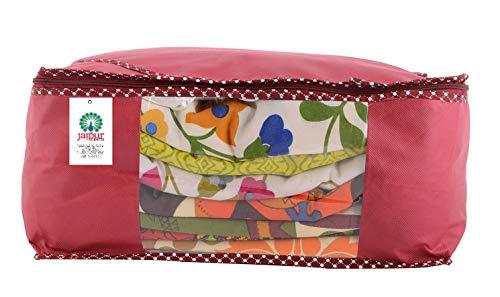 JaipurCrafts 12 Pieces Non Woven Saree Cover Set, Maroon (45 x 35 x 21 cm)