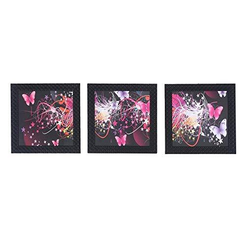 JaipurCrafts Butterfly Set of 3 Framed UV Digital Reprint Painting (Wood, Synthetic, 26 cm x 76 cm)