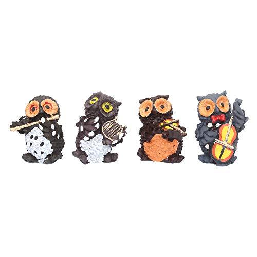 JaipurCrafts Polyresin Musical Owl Family Set, 3.50IN, Multicolour, 4 Piece
