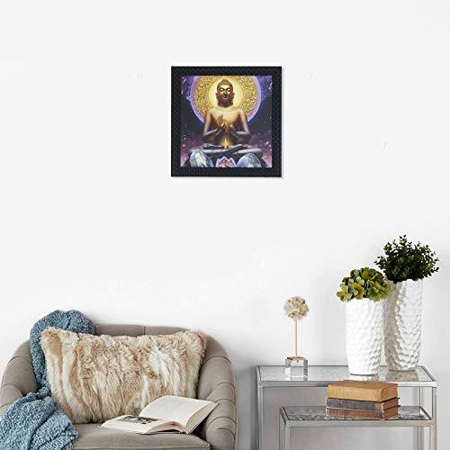 JaipurCrafts Gautam Buddha Framed UV Digital Reprint Painting (Wood, Synthetic, 30 cm x 30 cm)