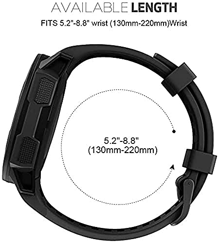 Zitel Band for Garmin Instinct 2 Solar / Instinct / Esports / Tide / Tactical GPS Straps - Black