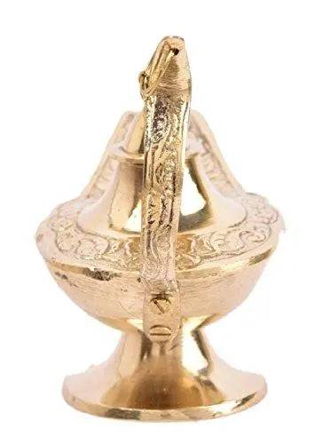 WebelKart Premium Antique Brass Chirag Showpiece (4 in)
