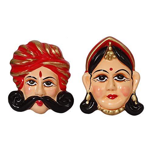 JaipurCrafts Premium Handmade Royal Rajasthani Desi Couple Designer Fridge Magnet- 3 Inch (Multi Color) Pack of 2
