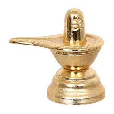 Webelkart Gold Plated Small Shiv Ling, Shivling for Pooja, Brass Idol for Home, Showpieces for Home Decor, Gift for Housewarming