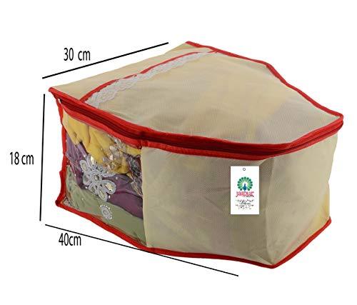JaipurCrafts 3 Piece Non Woven Blouse Cover Set, Beige (39 cm x 27 cm x 20 cm)