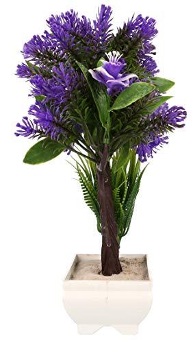 WebelKart by JaipurCrafts Artificial Ceramic, Polyester and Polyurethane Bonsai Plant in a Pot (20 cm x 12 cm x 27 cm, Multicolor)