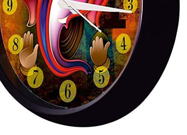 Webelkart Designer Lord Ganesha Plastic Wall Clock for Home/Living Room/Bedroom / Kitchen- 12 in (with Ajanta Movement)