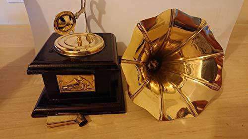 JaipurCrafts Sparkle Square Gramophone Showpiece - 23 cm (Brass, Brown, Gold)