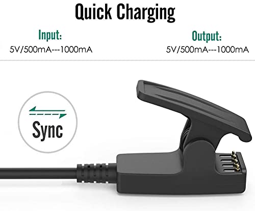 Zitel Charger for Garmin Forerunner 35 35J 64 230 235 630 645, 735XT, Lily, Approach G10 S20, Vivomove HR - USB Charging Cable 100cm