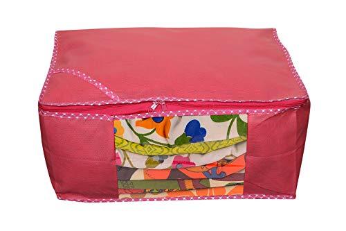 JaipurCrafts 12 Pieces Non Woven Saree Cover Set, Pink (45 x 35 x 22 cm)