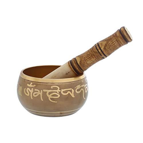 JaipurCrafts 4 inches - Singing Bowl Tibetan Buddhist Prayer Instrument With Striker Stick,OM Bell, OM Bowl, Meditation Bowl, Music Therapy