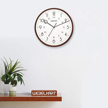 Webelkart Plastic Wall Clock (Brown, 12 X 2 X 12 Inch)
