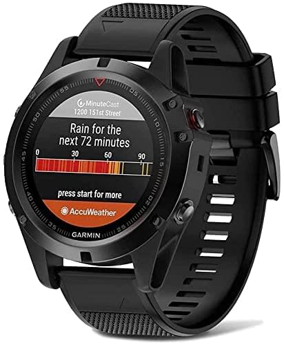 Zitel Band for Fenix 8 51mm, 7X/7X Pro, 6X/6X Pro, 5X/5X Plus, 3/3 HR, Descent MK1, Enduro, 26mm Sport Strap - Matte Black